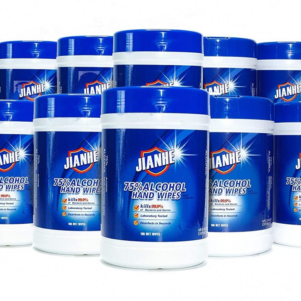 JIANHE Plastic Canister Wipes Multi Packs, Canister of 100  (10pack)